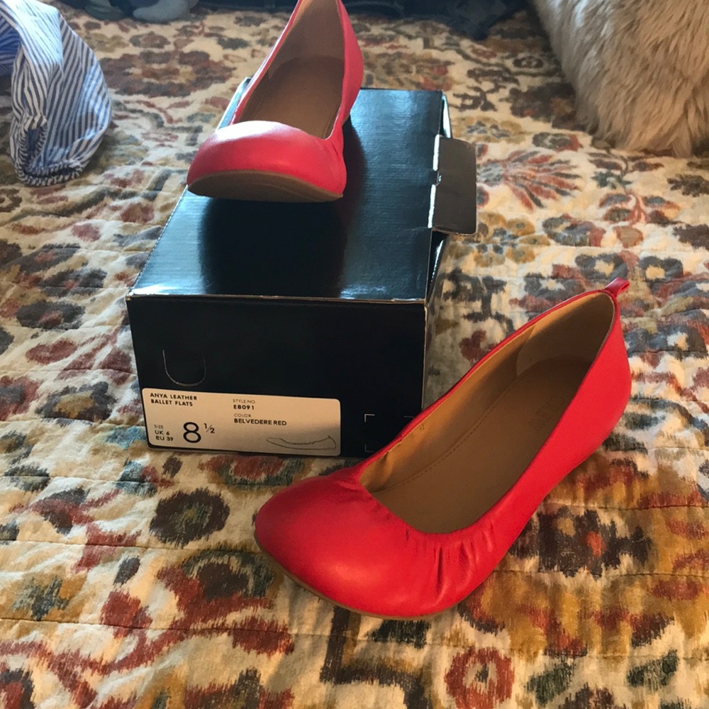 Brand new red JCrew flats